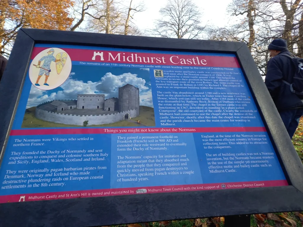 Information board about Midhurst Castle
