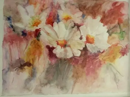 Watercolour painting of flowers