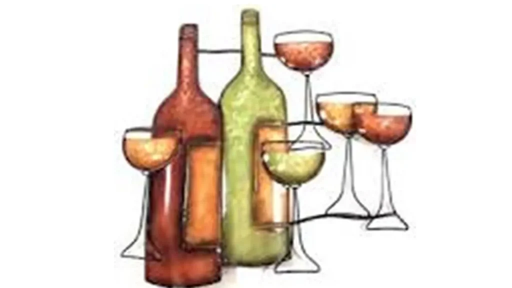 Wine bottles and glasses image